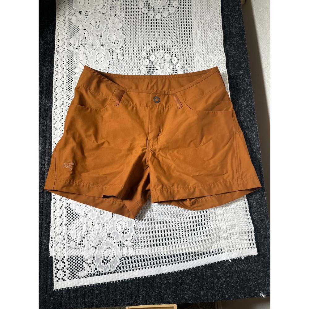 Arc'teryx Creston 4.5" women's hiking shorts in a burnt orange